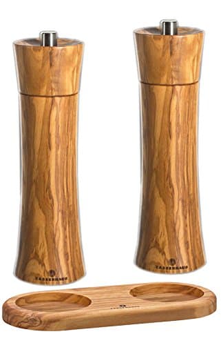 ZassenhausOlive Pepper and Salt Mill Set 7.5-inch with Stand
