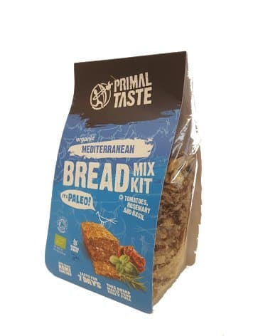 Organic Mediterranean Bread Mix Kit by Primal Taste (450g) - Gluten Free, Without Wheat and Yeast, Certified by Soil Association