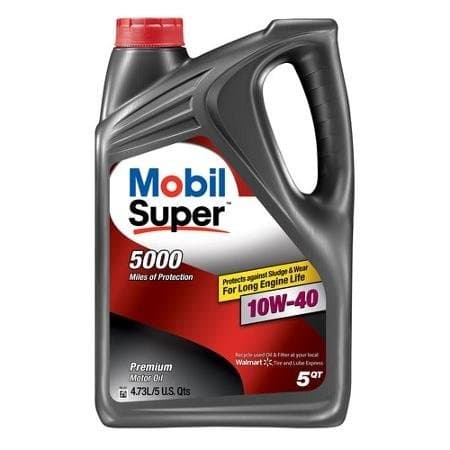 Mobil Super 120757 10W-40 Premium Motor Oil For Long Engine Life (5-Quart Jug) - [Case of 3] - NEW