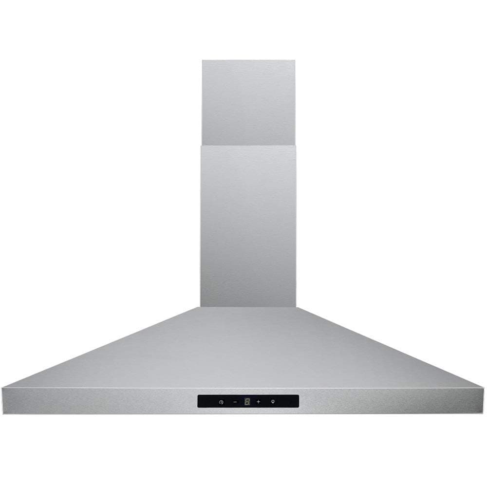 DKB Range Hood 30" Inch Wall Mount in Brushed Stainless Steel, Premium Grade Baffle Filters, 400 CFM, 3 Speed Fan, Easy to Use Touch Sensitive Control Panel, LED lights