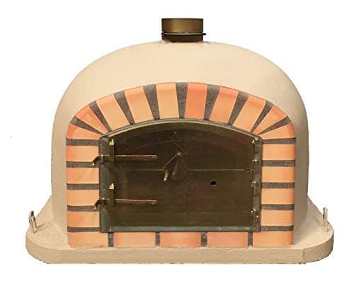 Sand Deluxe Wood Fired Pizza Oven, Orange Arch, Gold Door, 100cm x 100cm