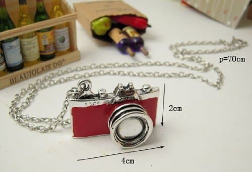 Shop4Jewelry365 (TM)Unique Vintage New Retro Camera Photographer Necklace-Red