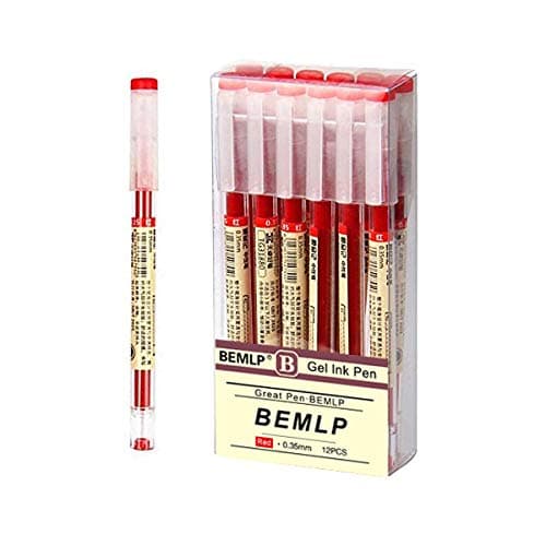 Gel Ink Pen Extra Fine Point Pens Ballpoint Pen 0.35mm Red Liquid Ink Rollerball Pens Quick-Drying For Office School Stationery Supply