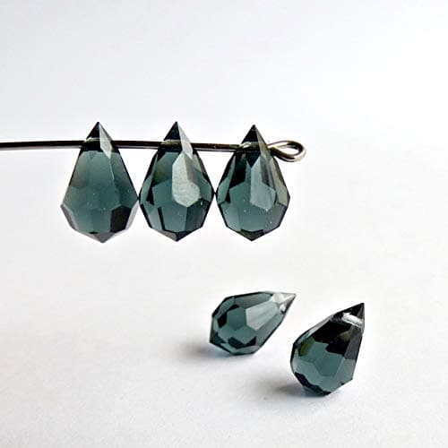 10 pcs Montana Blue Glass Faceted Teardrop Briolette Beads, Top drilled Faceted briolette 10mm