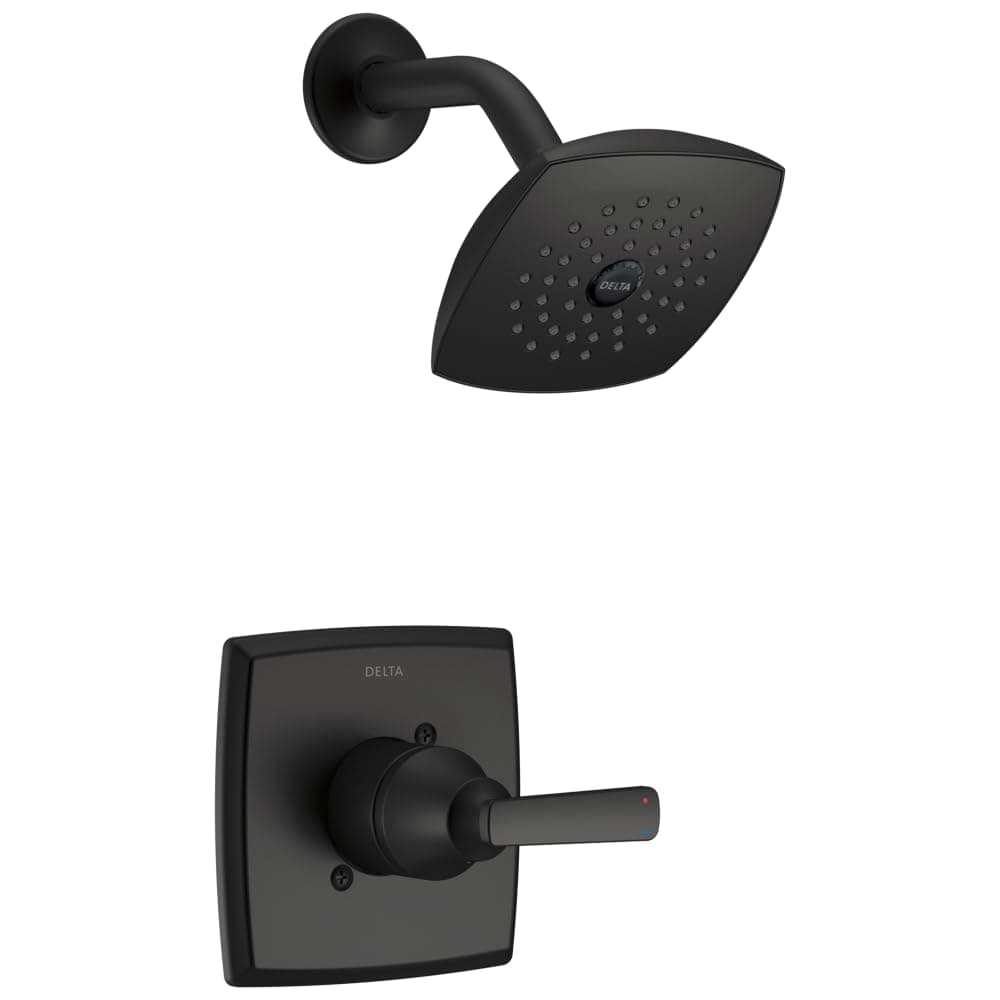 Delta Ashlyn 14 Series Shower Faucet Set, Matte Black Shower Head and Handle Set, Valve Trim Kit, Matte Black T14264-BL (Valve Not Included)