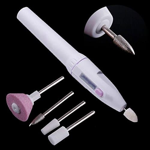 New Electric Manicure Pedicure Acrylic Nail Filer Buffer Drill Machine Portable Tool 5-Bit Set w Carrying Pouch