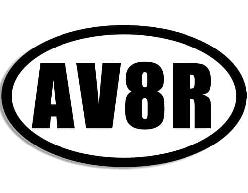 Oval AV8R Aviator Sticker (Decal Flying Pilot Fly) (3 x 5 inch)