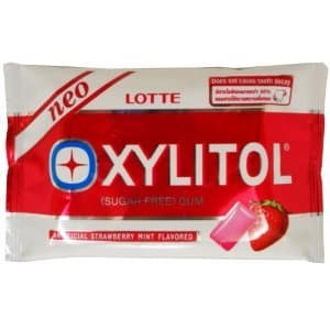Lotte Xylitol Neo Dental Health Chewing Gum Strawberry Mint Sugar Free 12g (8 Pellets) X 10 Bags