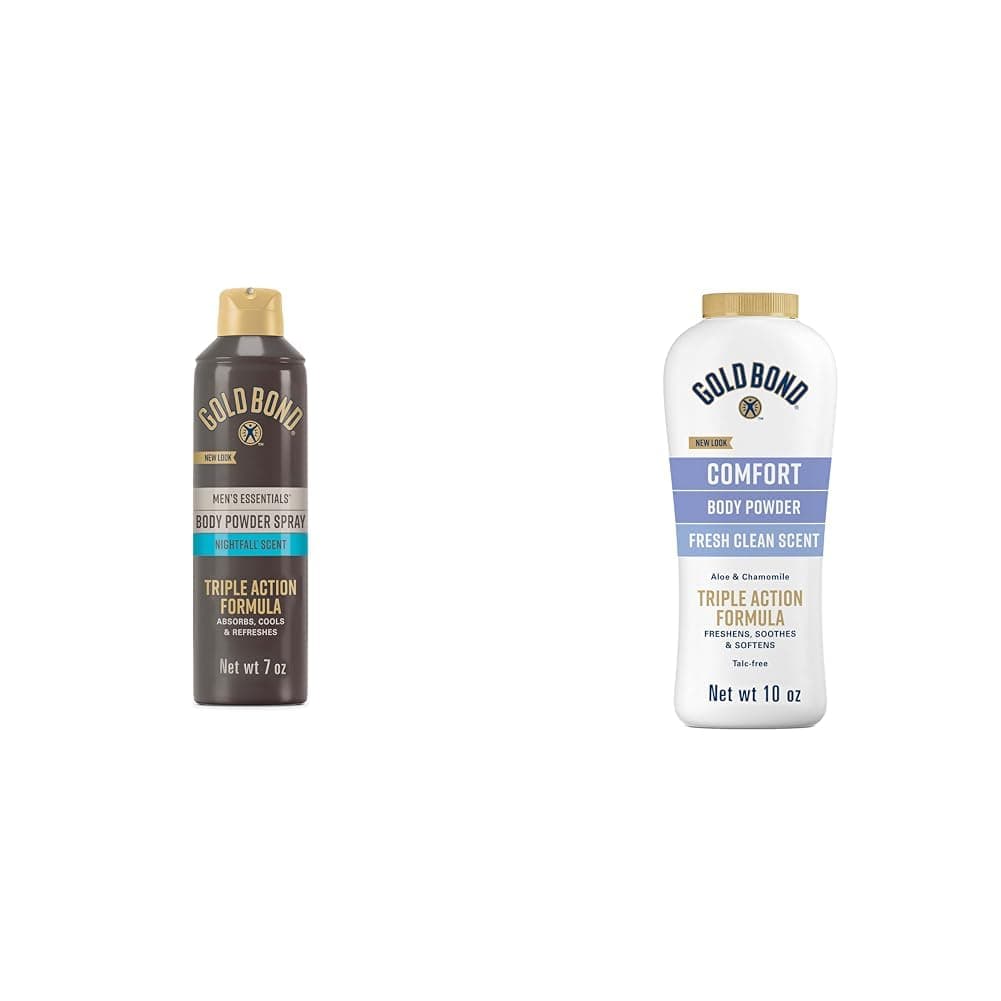 Men's Body Powder Spray 7 oz. and Body Powder 10 oz. Bundle - Nightfall and Fresh Clean Scents