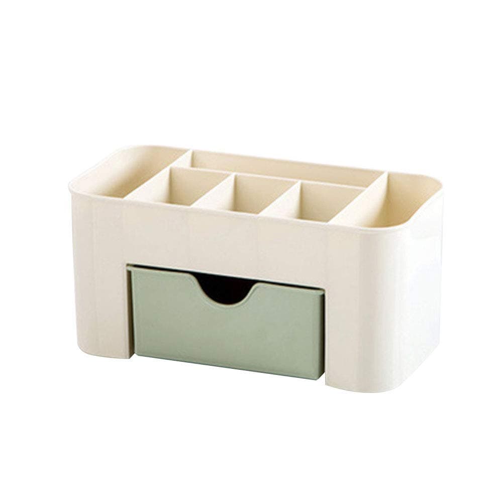19Kenbeton Bathroom kitchen bedroom jewelry watch makeup storage outdoor travel storage coffee tea storage Desktop Cosmetic Lipstick Brushes Storage Box Drawer Makeup Holder Organizer - Green