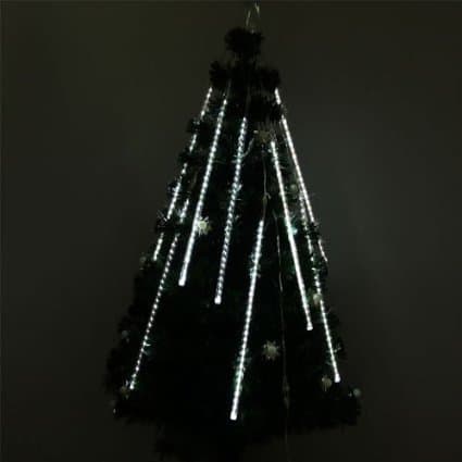 GBB Christmas Light 50cm 72LED in each 8 Tube 110V Holiday Meteor Shower Rain Lights Ideal For Indoor Outdoor Gardens Homes Xmas Christmas Party Weddings Waterproof String Meet ROHS (White, 50cm) Xmas sale!Get them now lowest priced of season!