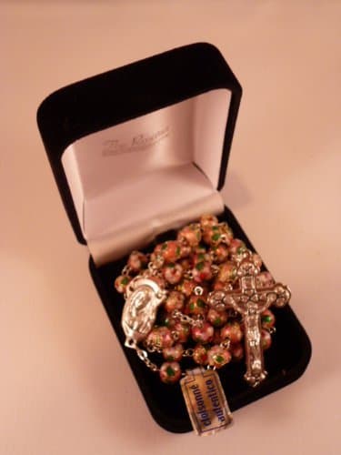 Genuine Cloisonne Rosary ~ Pink ~ 8mm beads