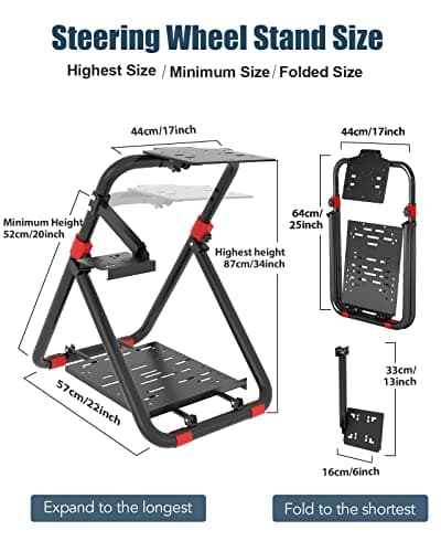 DIWANGUS Steering Wheel Stand, Foldable Racing Wheel Stand with Adjustable Height/Angle/Shifter, Racing Wheel Stand Compatible with Logitech G29/G923/G920, Thrustmaster T300/T150/T248/T80 PS5 PS4 XBOX