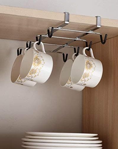 Sasma Home - High Quality PVC Coated Mug/Cup Holder Chrome/Silver