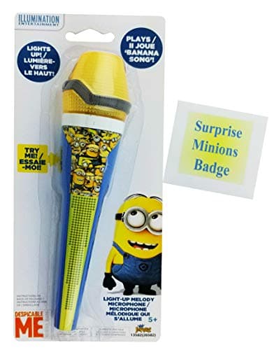 Minions toys | Despicable Me Sing-along Banana Song Melody Microphone and Minions Badge