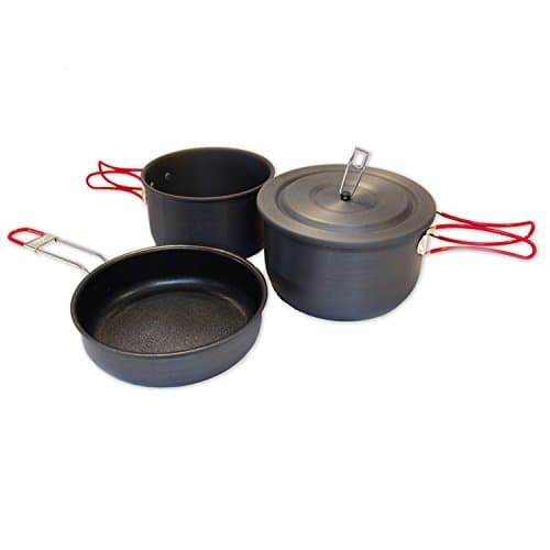 Alpine Mountain Gear Hard Anodized Camping Cook Set, Black by Alpine Mountain Gear