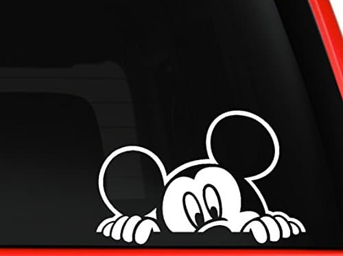 Mickey mouse Peeking or Waving Car Truck Window Vinyl Decal Sticker 5" inches tall (Mickey)