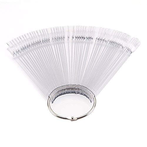 TNBLClear Fan Ring Display Tips 50 Sticks Nail Art Nail Polish Swatch