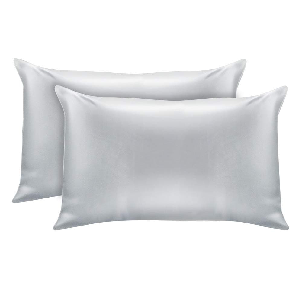 Impreshunz 2 pcs Satin Bedroom Faux Silk PillowCases for Hair and Skin Pair of 2 Standard Size (50 x 75 cm) - Satin Silk Pillow Covers with Envelope Closure (White)
