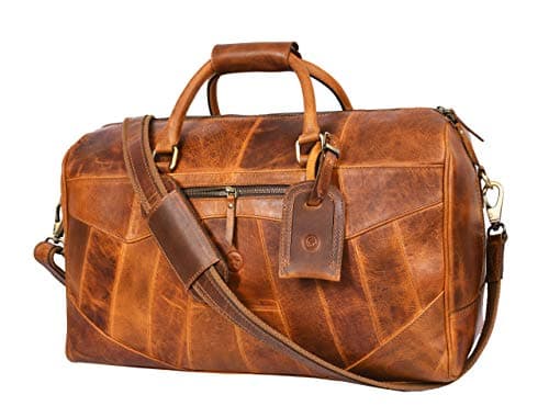 Leather Travel Duffle Bag | Gym Sports Bag Airplane Luggage Carry-On Bag | Gift for Father's Day By Aaron Leather
