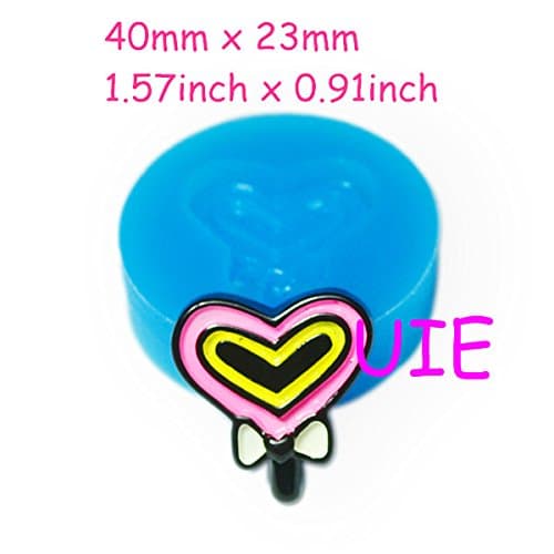 069LBK Heart Lollipop Silicone Mold - Sugarcraft Cake Decorating Fake Food Candy Cotton Candy Molds, Jewelry Mould Food Safe