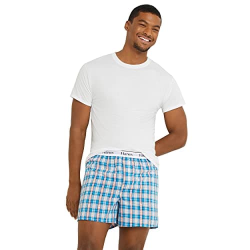 Hanes mens Originals Cotton Woven Boxers Pack, Moisture-wicking Underwear for Men, 3-pack