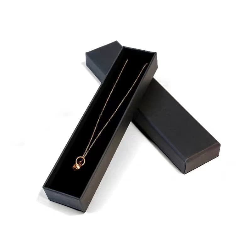 Necklace Bracelets Watch Pen Chain Gift Box Black Long Necklace Case Kraft Paper Jewelry Box Gift Box for Neckalce for Earrings Chain Jewelry Gift box for Mens Women 21 * 4 * 2.4cm
