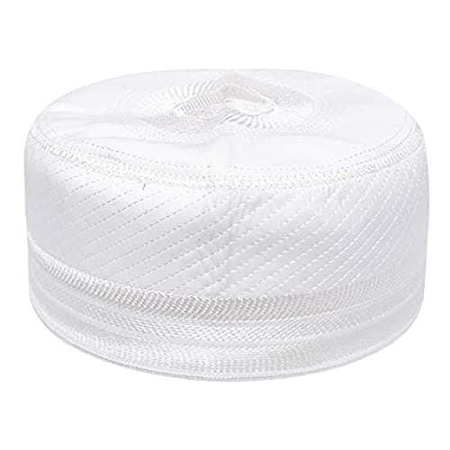 Islamic Cap MAULANA SAD SB TOPI NAMAZ TOPI Muslim PARYER Cap White, White, 22.5 INCH