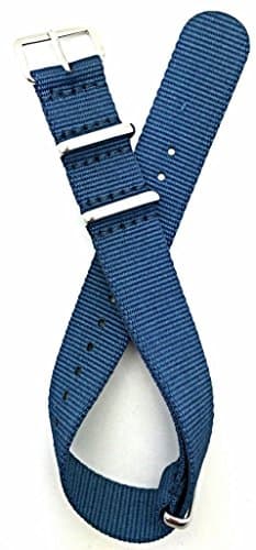 NewLife18mm Blue Watchband | Vintage Old style Watchstrap Nylon Fabric Replacement Wrist Band that brings to Any Watch (For Men and Women)