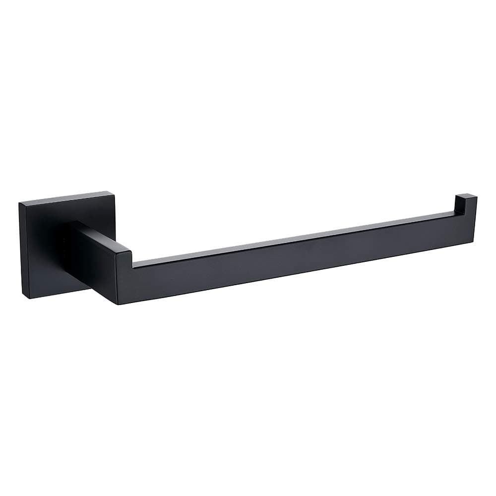 Premium Stainless Steel Hand Towel Holder, Square Hand Towel Ring Heavy Duty Wall Mounted Modern Hand Towel Bar for Bathroom Kitchen, Matte Black