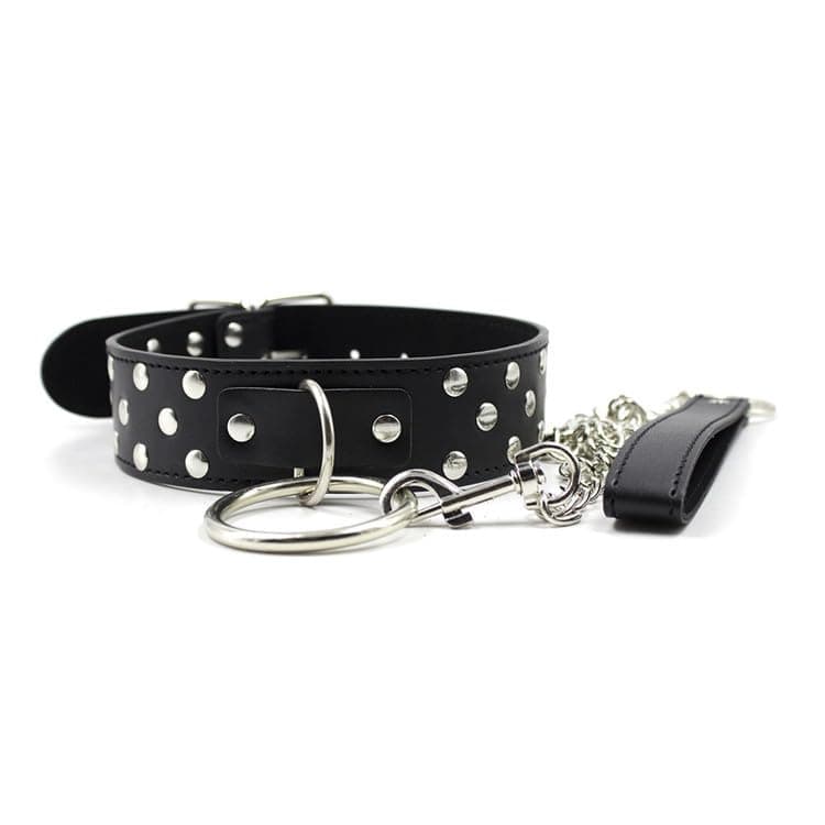 Adult Submissive Collar and Leash - Human Leather Chocker for Women and Goth Punk Rock Styles