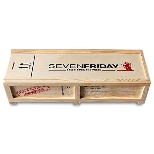 Seven Friday Men's 48mm Blue Denim Band Steel Case Automatic Black Dial Analog Watch M1B-01