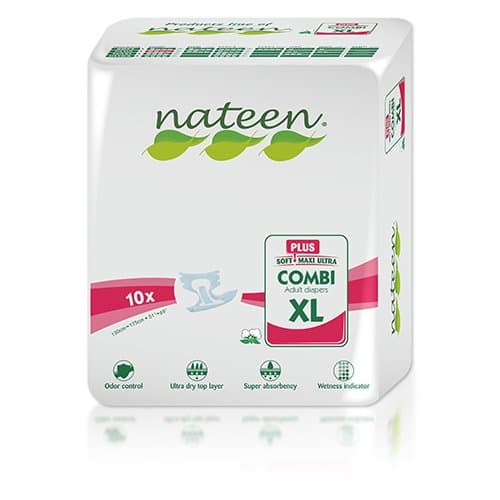 tendercareNateen - Adult Nappy - 40 Extra Large Day Plus Nappies - Disposable Underwear for Men & Women - Discreet Incontinence Nappy - 3400ml Absorbency