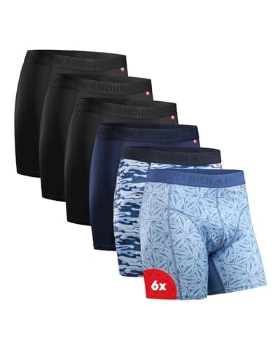 DANISH ENDURANCE 6 Pack Sports Boxer Briefs, Dry Fit, Pouch Support for Men