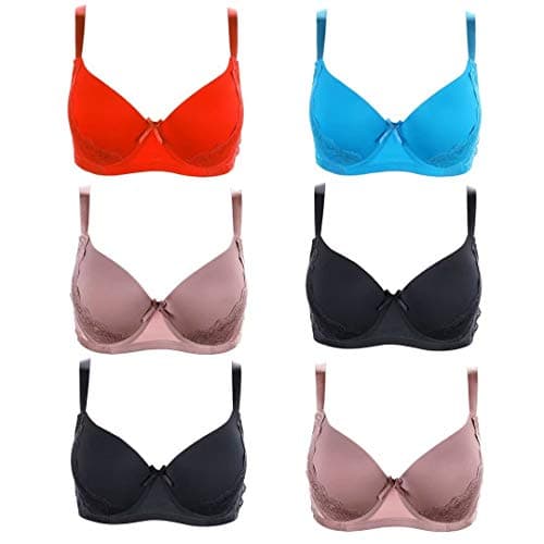 Romals Women's Bras Full Cup Brassieres Underwire Bra(Packs of 6), 95001 34D
