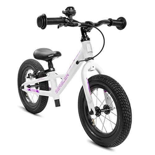 WeeBikeShop Saracen Freewheel 12" Aluminum Balance Bike (US Edition) with Air Tires and Brakes - Presented (Age 2-4)