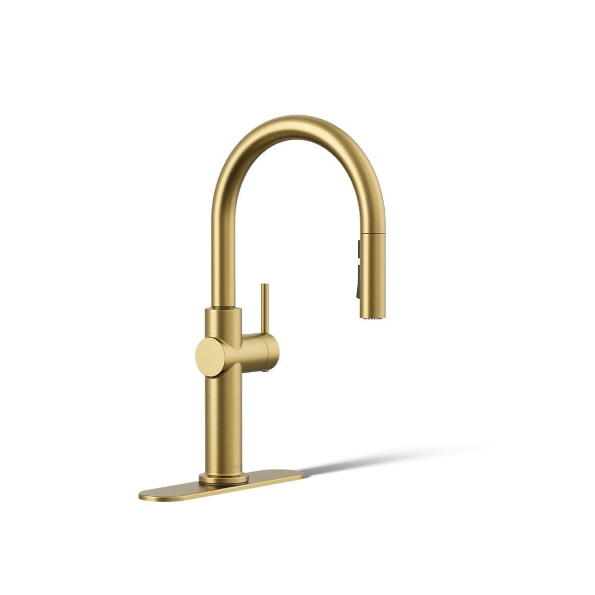KOHLER 22972-2MB Crue Pull Down Kitchen Faucet, Kitchen Sink Faucet with Pull-Down Sprayer, Pull-Down Kitchen Sink Faucet, Vibrant Brushed Moderne Brass