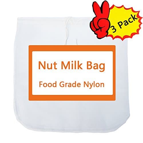 3 Pack - Nut Milk Bag - 12"x12"-BPA-Free Food Grade Nylon Materilas, Reusable Almond Bag-Cold Brew Coffee Bag-Tea Bag