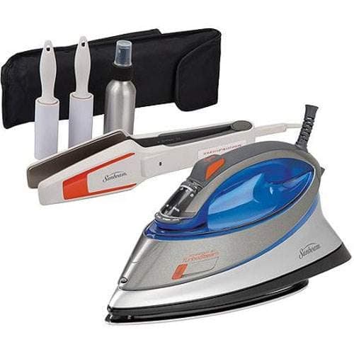 Sunbeam Turbo Steam Master 1500 Watt professional-sized stainless-steel Non-Stick Soleplate with Shot of Steam/Vertical Shot feature & 12' 360-degree Swivel Cord with Bonus Touch Up & Go Iron