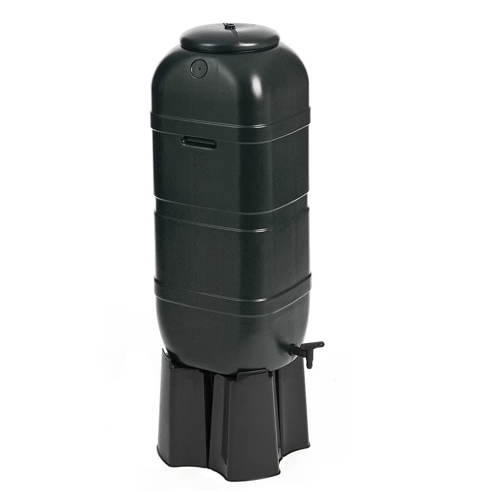 EPISENT 100L Water Butt | Garden Water Storage | Plastic Water Butt Set Including Tap, Stand, Lockable Lid, & Filler Kit | Ideal for Any Garden | Eco-Friendly Water Storage Unit - Black