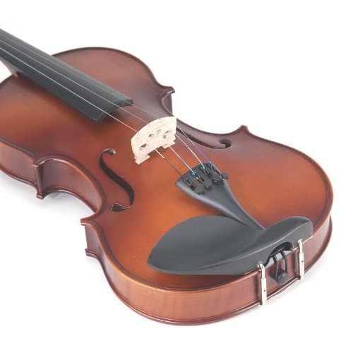 Mendini by Cecilio 4/4 MV300 Solid Wood Satin Antique Violin with Hard Case, Shoulder Rest, Bow, Rosin and Extra Strings (Full Size)