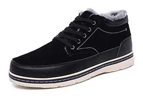 Mens Winter Snow Cold Weather Boots Ankle Outdoor Warm Fur Lining Fashion Walking Shoes Casual Booties