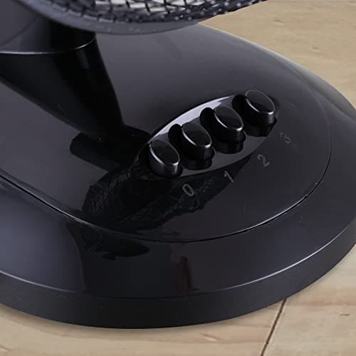 Schallen Home & Office Electric 12" 3 Speed Electric Tilt Oscillating Worktop Desk Table Air Cooling Fan (Black)