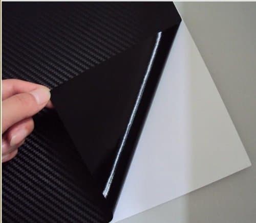 tuf-kote® Black Vinyl Decal Wrap, 3D Carbon Fiber Twill-Weave Matte Design Car Bike Fridge Mobile Self-Adhesive Sticker [2 x 1 Feet]