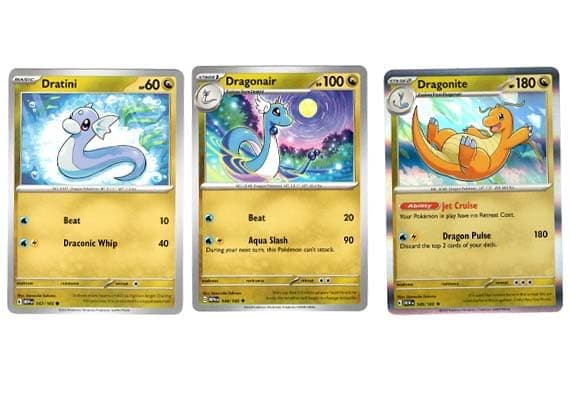 Pokemon Dragonite 149/165 - Dragonair Dratini - 151 - Evolution Card Set - Holo Rare