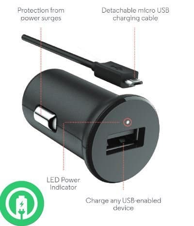 Turbo Fast Powered 15W Xiaomi Mi Max Smartphone Car Charger with Detachable Hi-Power MicroUSB Cable!