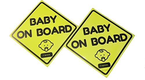 2 Pack of Magnetic Waterproof Baby on Board Sticker Sign, Reflective and Magnetic (Pack of 2)
