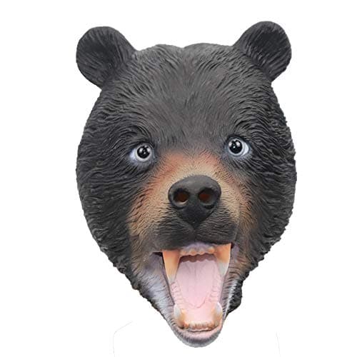 MOKRY PARTYWild Bear Animal Mask Head Mask for Halloween Costume Party Cosplay (Black Bear)