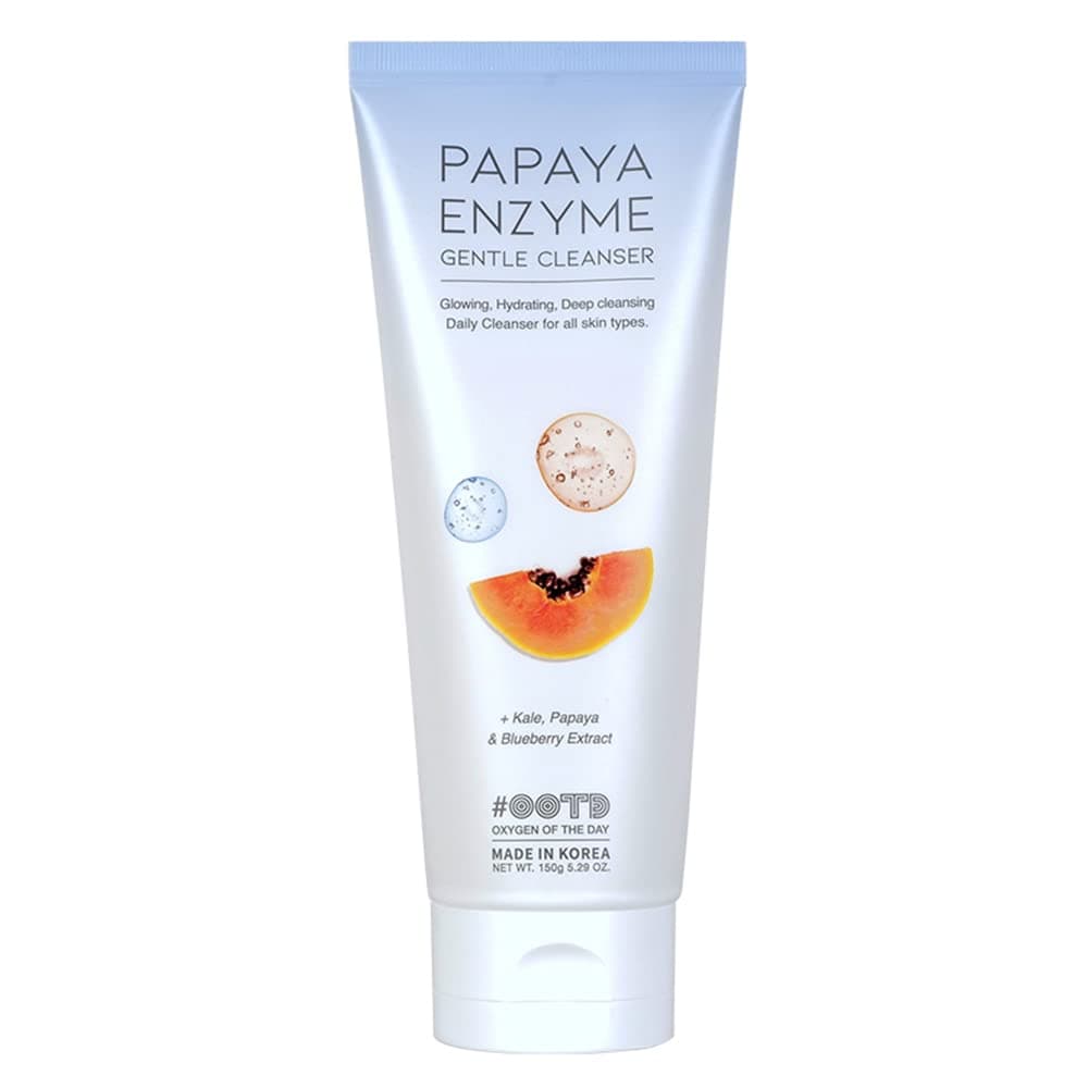 OOTD Papaya Enzyme Facial Cleanser [ 150 g ] Daily Gentle Cleanser with Papaya + Kale + Blueberry Extract, KBeauty Makeup Remover by Oxygen of the Day