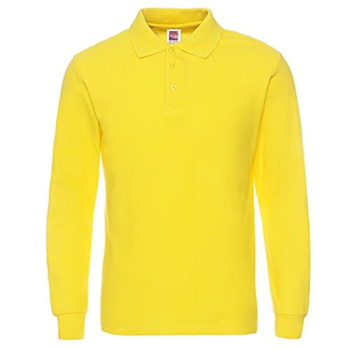 NeedBoMen's Long Sleeve Casual Solid Golf Polo Shirt